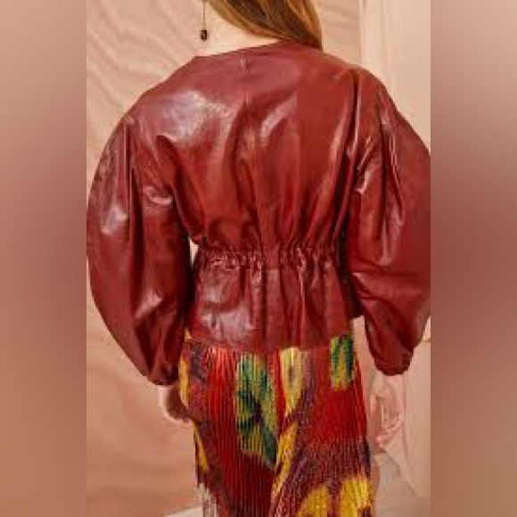Ulla Johnson Briar Lamb Leather Jacket Mahogany Size Small NWOT - Picture 9 of 15